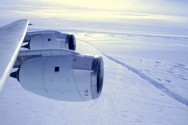 View of Antarctica from a plane